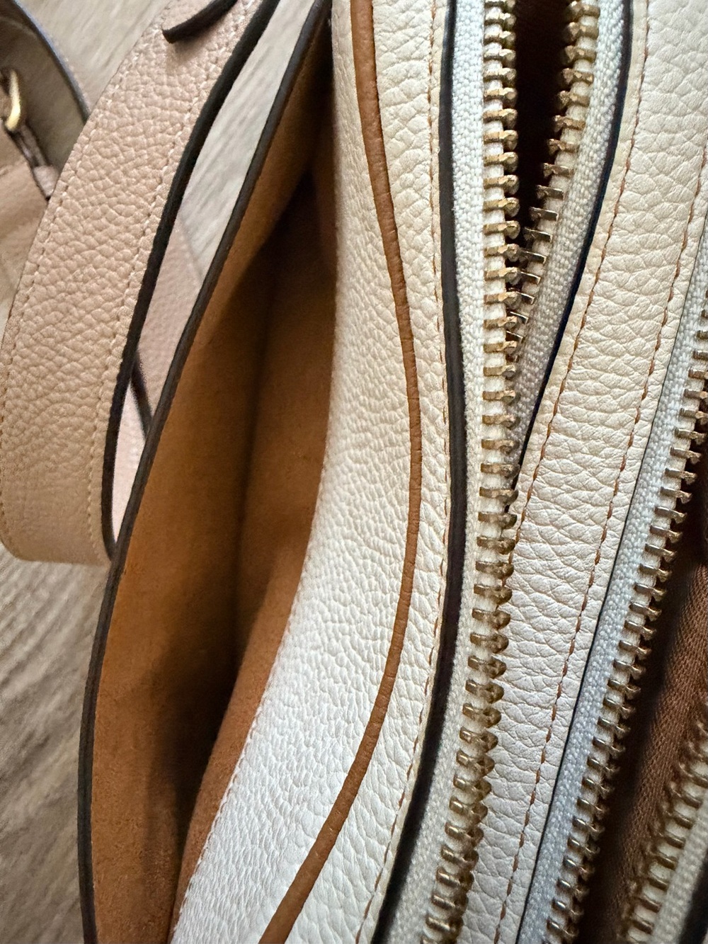Coach Pebbled Leather Camera Bag in Cream Chalk - Picture 7 of 11